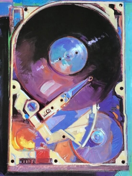 Seagate Technology Poster 1990 Fine Art of Disc Drives Vintage Tech Graphic - Picture 3 of 15